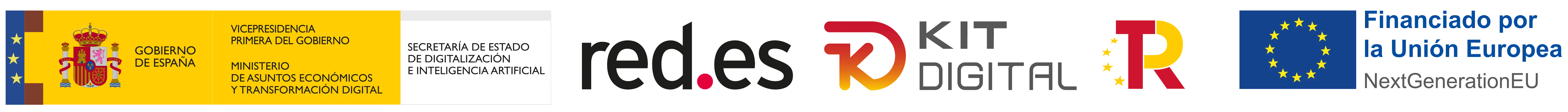 Gobierno de España, Red.es, Kit Digital, Plan de Recuperación, Transformación y Resiliencia y Financiado por la Unión Europea NextGenerationEU